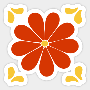 Talavera Red Daisy Sticker